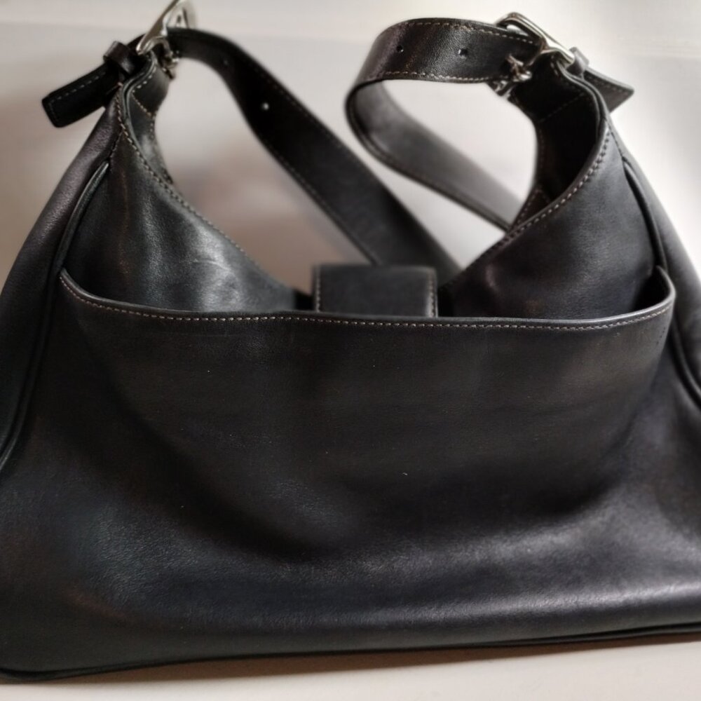 Black leather Coach handbag